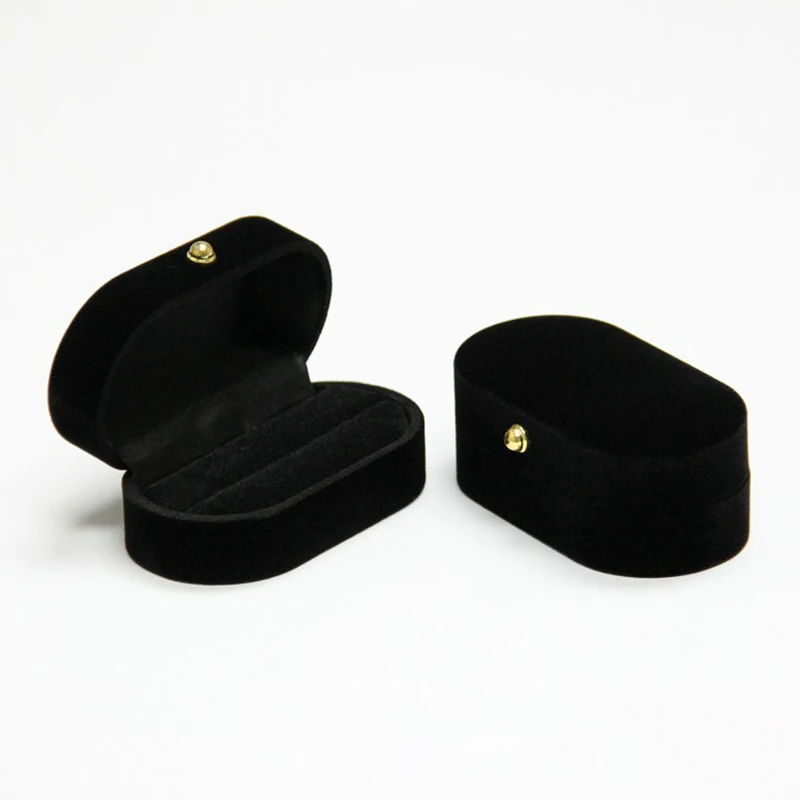 Velvet Couple Double Slots Ring Box Earrings Case Jewelry Storage Gift Holder Organizer Wedding Engagement Ring Case Wholesale