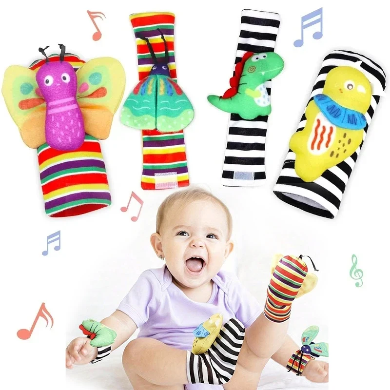 Baby Toys Rattles Socks 0 6 12 months Montessori Sensory Toys Animals Sound Set Activity Accessories for Kids Newborn Games