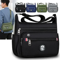 Men Travel Bag Canvas Casual Men Shoulder Crossbody Outdoor Bags Mens Travel School Retro Zipper Nylon Shoulder Bags 2023 Bolsas