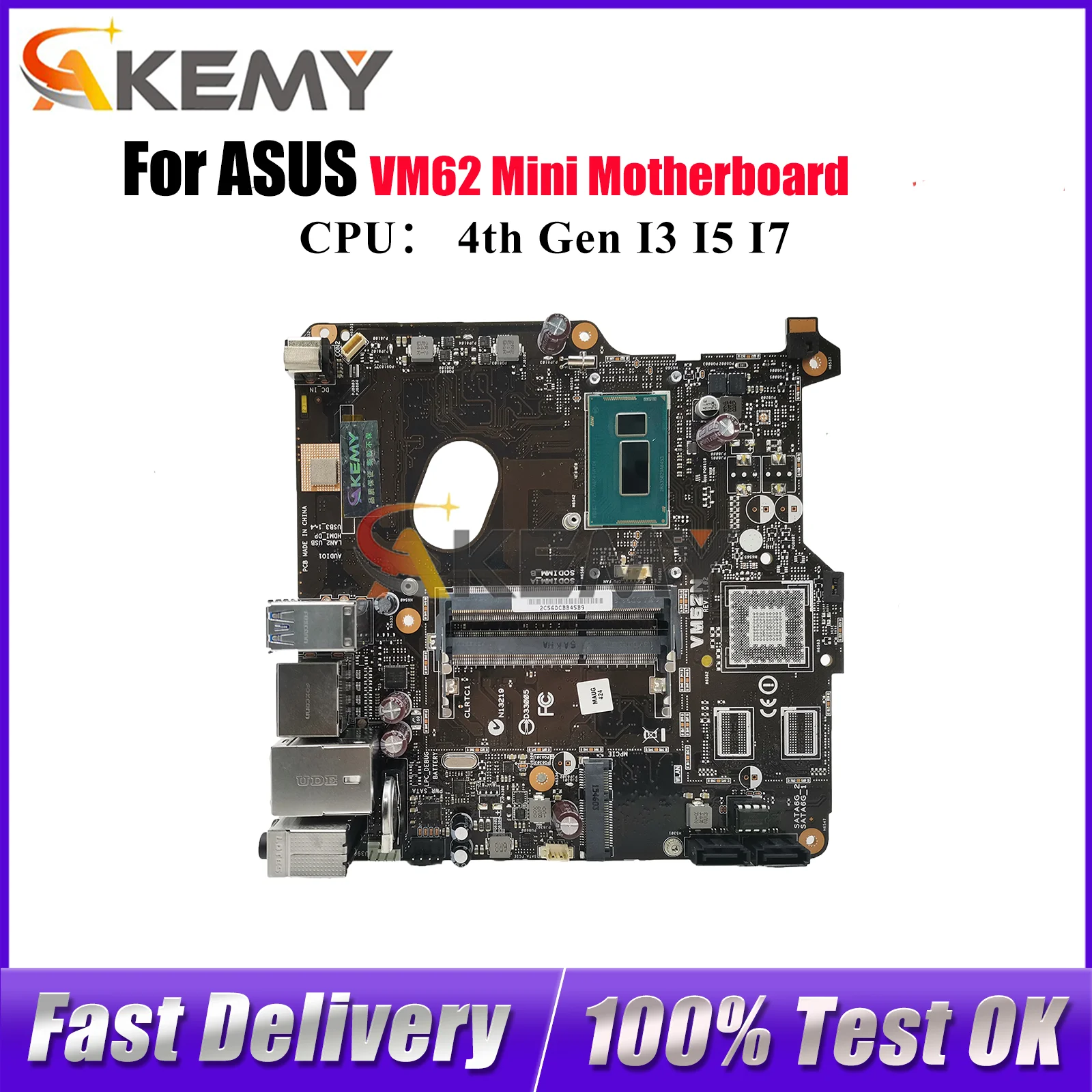 

Материнская плата для ноутбука VM62 для ASUS VivoMini VM62, материнская плата для ноутбука с процессором I3 I5 I7, 100% тестирование, ОК, быстрая доставка, высокое качество