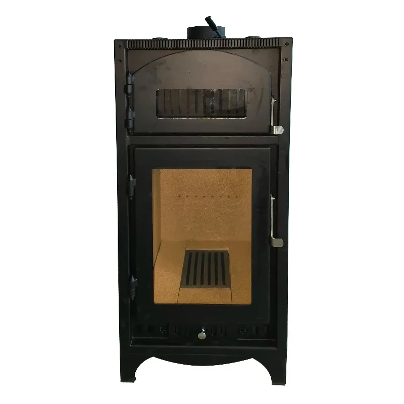 

DUTRIEUXReal Fire Indoor Woodstove Fireplace with Oven European Style Freestanding Steel & Wood Burning Stove for Living Room