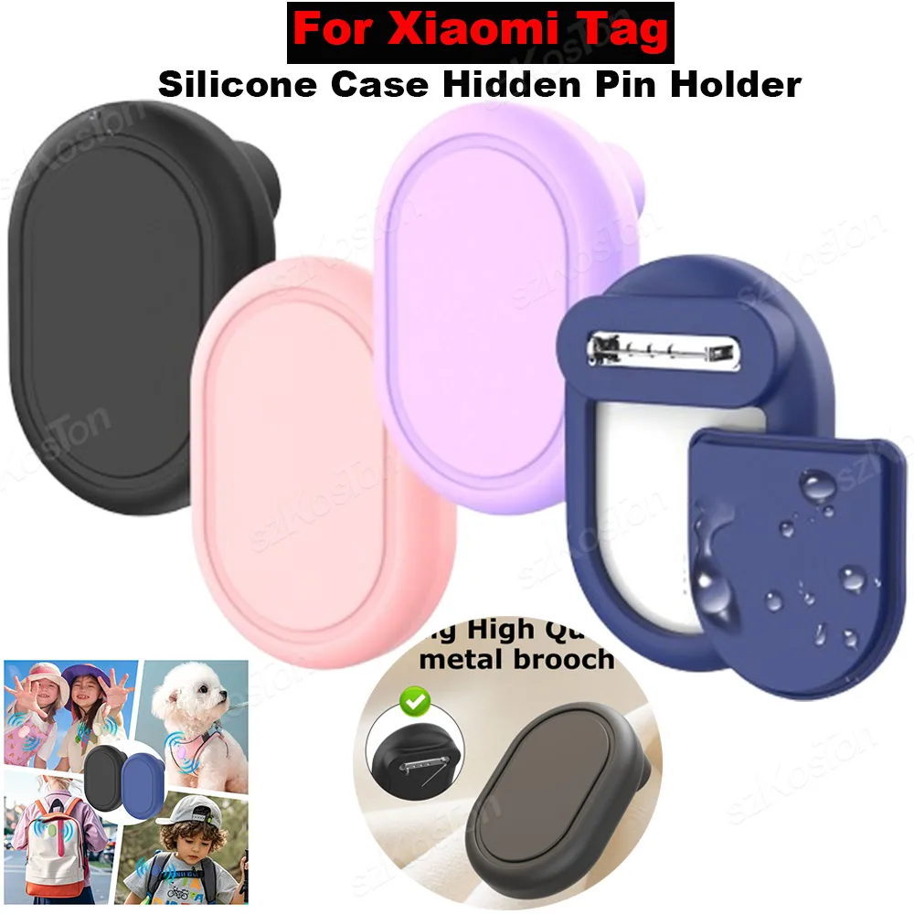 Silikonhülle für Xiaomi Tag, versteckter Pin-Halter, Rundumschutz für Xiaomi Tag, Abdeckung für Hundehalsband, Kinder, ältere Menschen, Kleidung