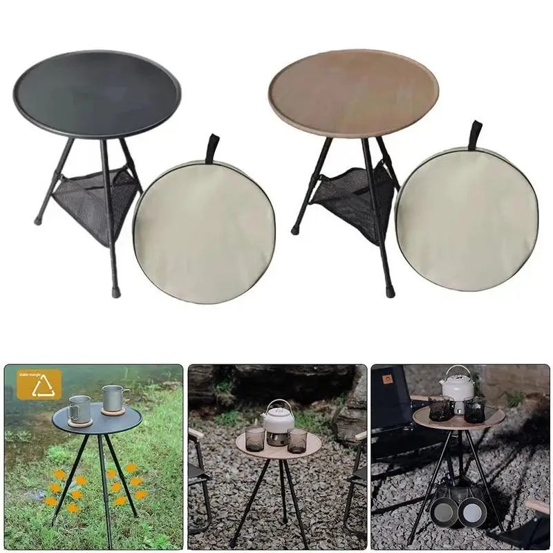 Outdoor Furniture Telescopic Aluminum Alloy Table Adjustable Round Camping Folding Table Triangular Lightweight Desk for Camping