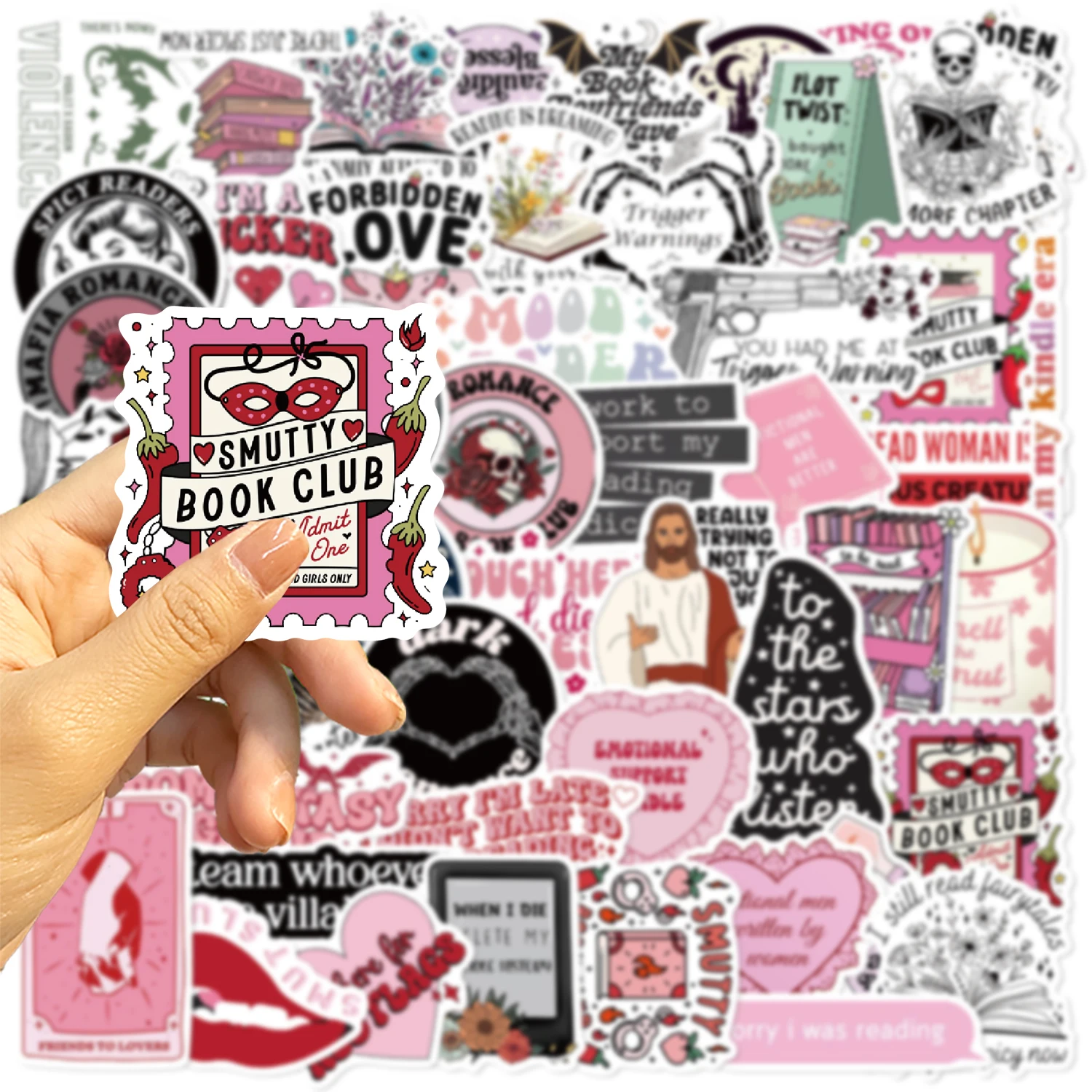 50 pezzi Smut Lettura Libri Graffiti Adesivi decorativi Laptop Bottiglia d'acqua Bagagli Casco Adesivi moto