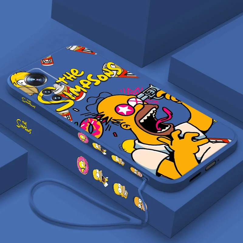 Disney The simpsons Liquid Left Rope Phone Case For Xiaomi Mi A3 9 10 11 12 13 Note 10 Lite SE T X i Pro Shell Soft Cover Capa