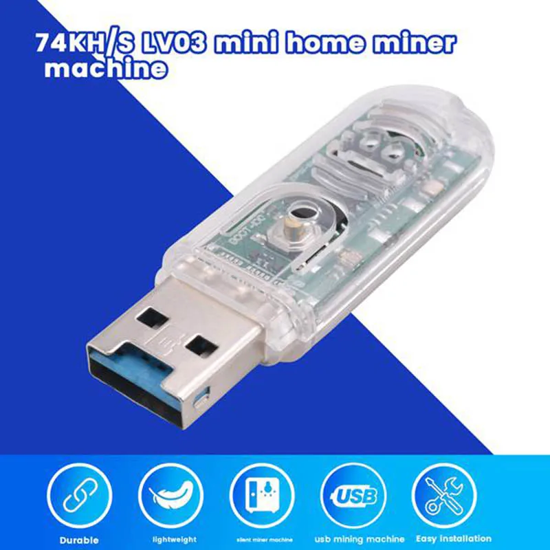 Hot sale Lucky Miner V3 Silent Miner Machine Usb Mining Machine 74KH/S LV03 Mini Home Miner Machine Asic Mining