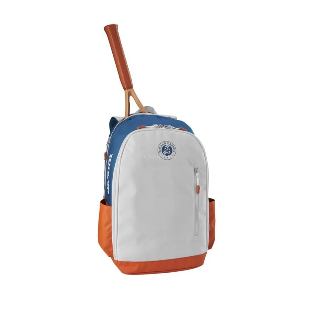 Wilson-mochila de gran capacidad para hombre y mujer, morral abierto de estilo francés, multifuncional, con doble hombro, color naranja, azul y gris, modelo Roland Garros, 2024