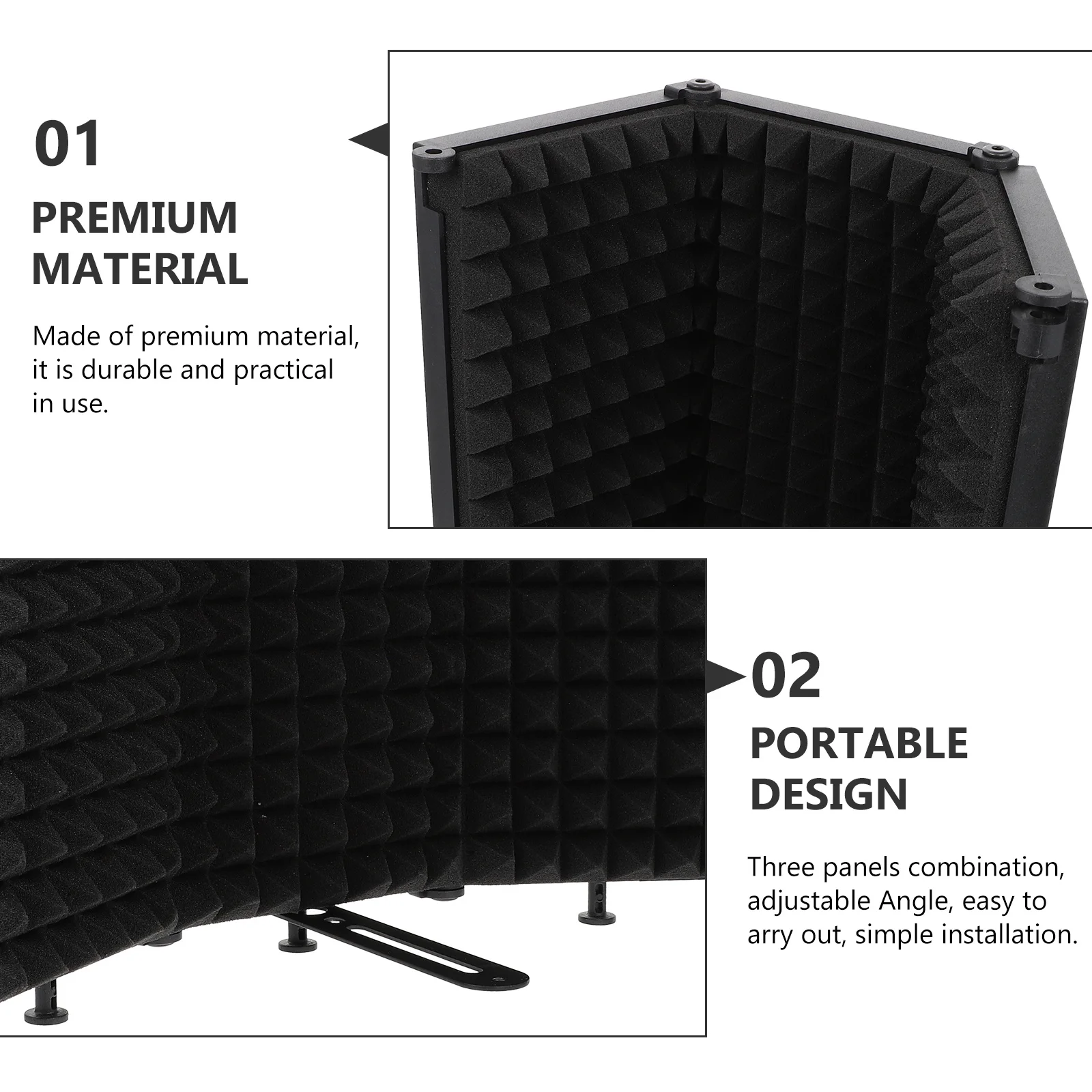 

1Pcs Noise Reduction Microphone Isolation Shield Foldable Windproof Screen for Recording Equipment Broadcast Room Stage Cafe Mic