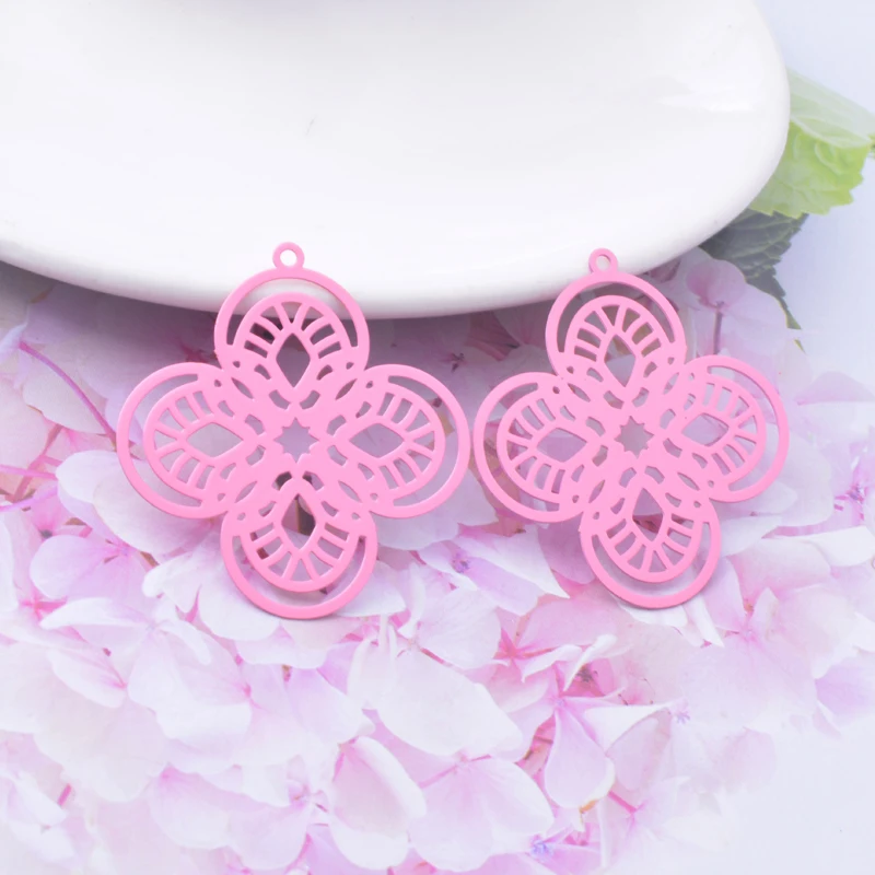 30 Stück/Set AB6757 37*35 Messing Filigran Goldfarben Blumen-Anhänger Schmuckmaterialien Geeignet für DIY-Ohrringe – Detail 12