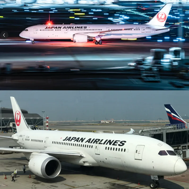 1:130 Scale Diecast Resin Model Japan Airlines Boeing B787 Airplane With Light Wheels Collection Display Gifts Decoration