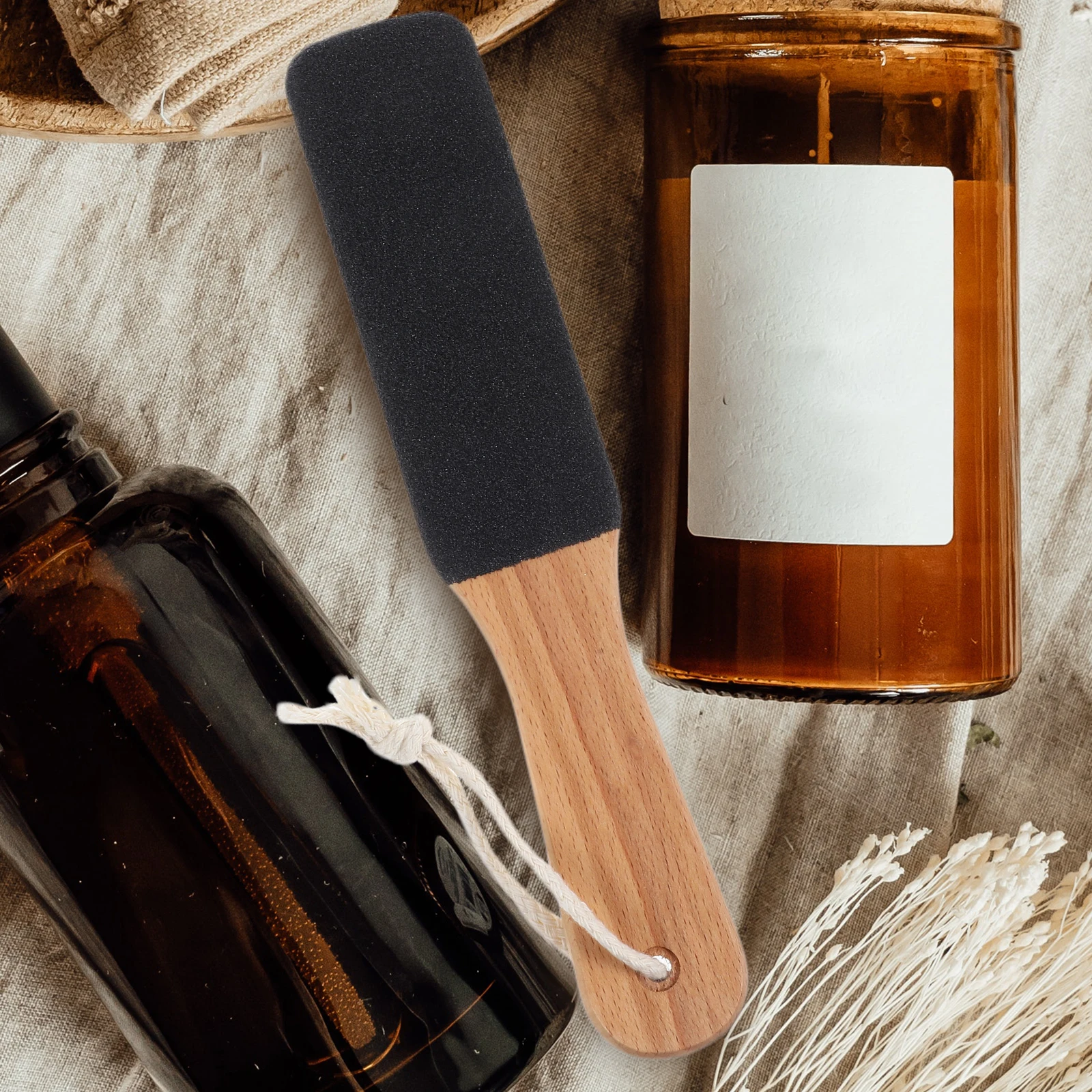 1 stuks houten handvat voetvijl dubbelzijdig eeltverwijderaar glad dode huid gemakkelijke grip ergonomisch ontwerp draagbaar voor thuis en op reis