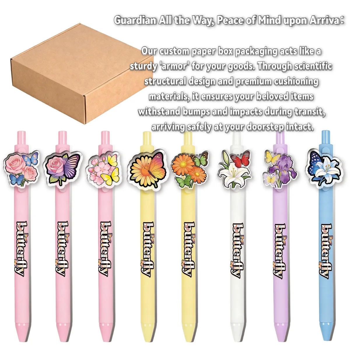 8PCS/16PCS Floral Butterfly Ballpoint Pens Click Pens Student Writing Pens Office Stationery Supplies