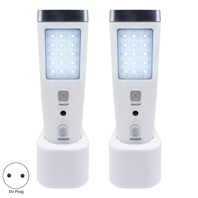 4 In 1 Motion Sensor Wall Light, Power Off LED Night Light Flashlight, Rechargeable Emergency Flashlight EU Plug - Image 6
