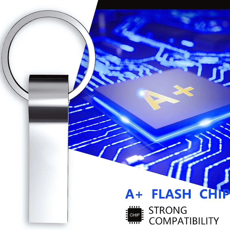 Unidad Flash USB de Metal de alta calidad, pen drive de 64GB, 32GB, 128GB, 256GB y 512GB