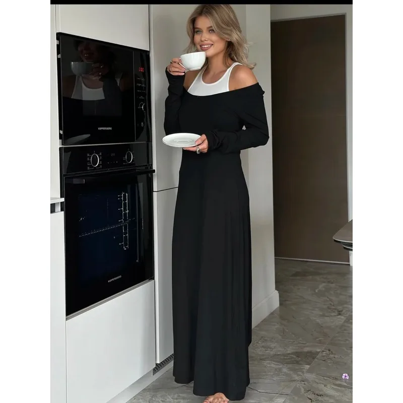 Soft Modal T Shirt Dresses Women Summer Harajuku High Waist A Line Midi Dress Female Sleeve Tee Casual Clothes