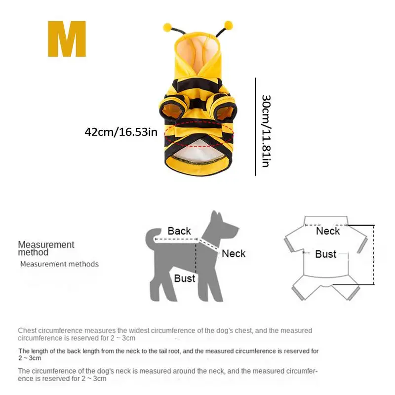 Dog Bee Costume Pet Bee Halloween Hoodies Soft Pet Halloween Christmas Cosplay Dress Hoodie Cosplay Clothes for Dog Cat Puppy