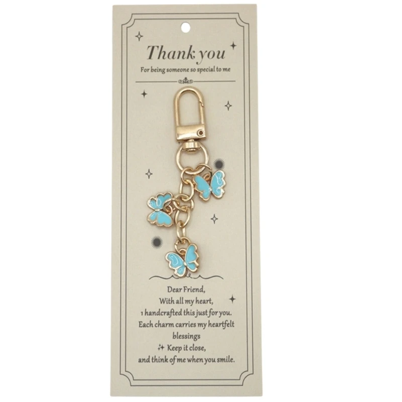 340D Practical Butterfly Keychain Metal Construction Secure Closure for Keys and Bag Decors Everyday Convenience and