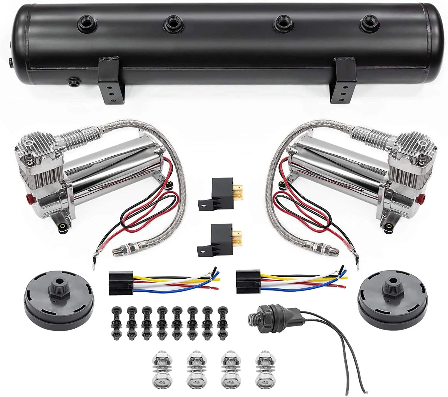 Air Suspension Compressor Kit Universal for 4 Gallon Air Tank