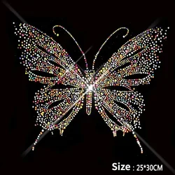 Butterfly Pattern Hot Draw Rhinestone Clothing Chest Rhinestone Pattern Flash Personalized Patch Iron-on Transfers for Clothing