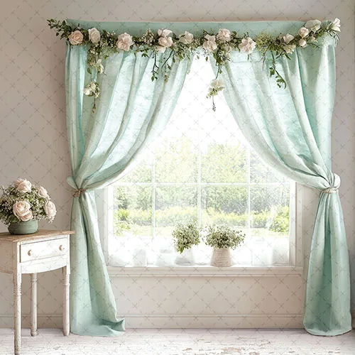 Mehofond التصوير خلفية الربيع عيد الفصح الأزرق نافذة داخلية زهرة الاطفال حفلة عيد ميلاد صورة ديكور خلفية استوديو الصور