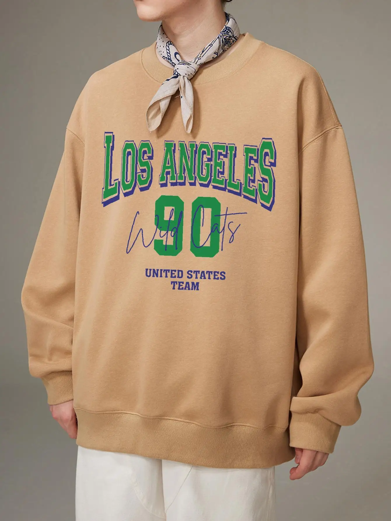 Los Angeles 90 Graphic Men Sweatshirts Long Sleeve Round Neck Hoodies Fashion Brand Hip Hop Male Pullovers Harajuku Y2k