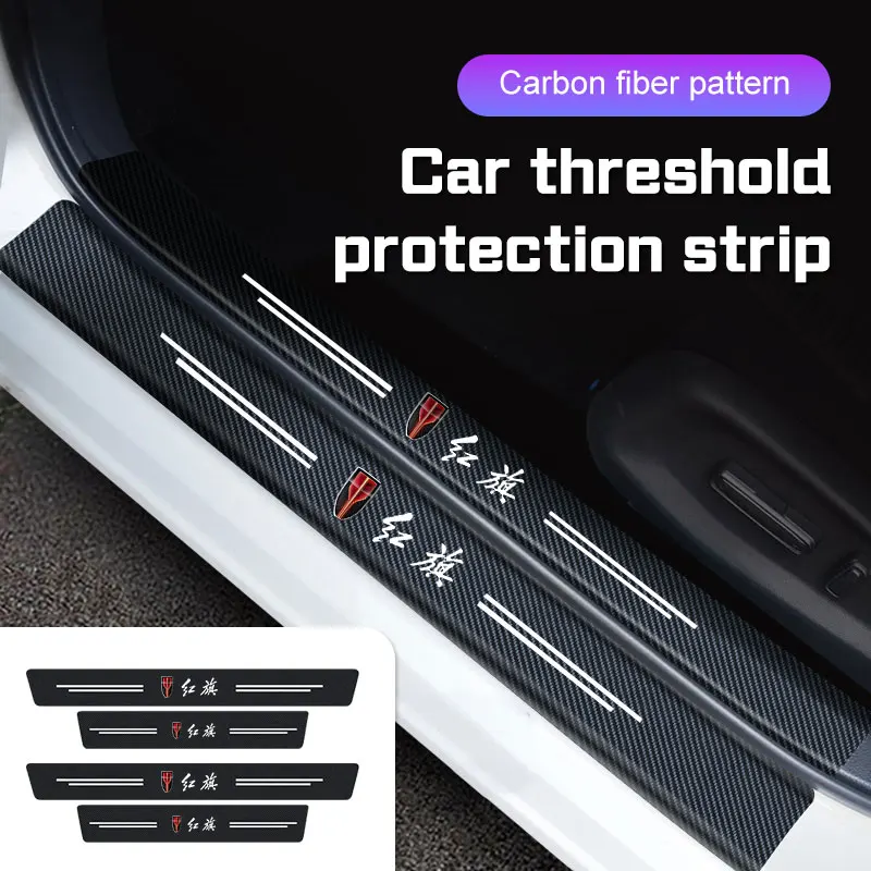 

For Hongqi H9 HS5 HS7 H7 HS9 H5 HS3 EHS9 E-HS3 E-QM5 E-HS9 Car Door Sill Stickers Car Threshold Strip Protective Mat Accessories
