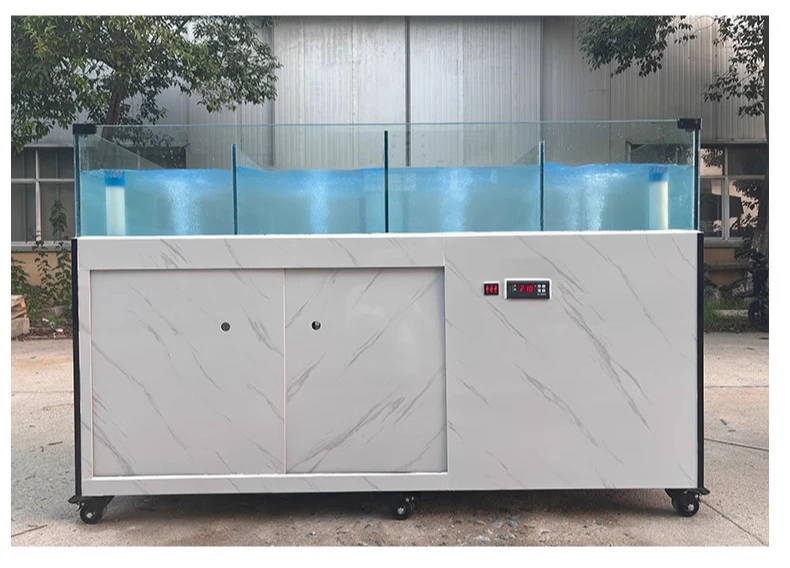 

seafood pond commercial fish tank mobile shrimp and crab shell mixed tank oxygen refrigeration integrated