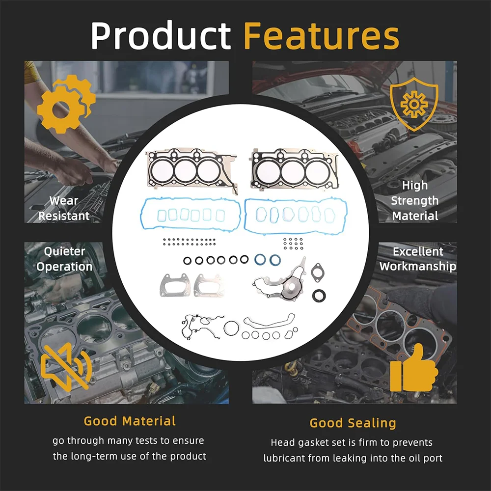 مجموعة حشية رأس الأسطوانة لكرايسلر 300C دودج أفنجر فيات جيب جراند شيروكي لانسيا رام 1500 3.6L 3.6 L T 11-16 HS26541PT #4