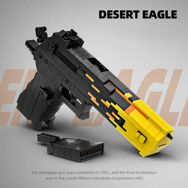 

MOC CSGO Desert Eagle Blazing Sun Flame Building Block Gun Weapon Assembled Shooting Boys and Children Birthday Gift