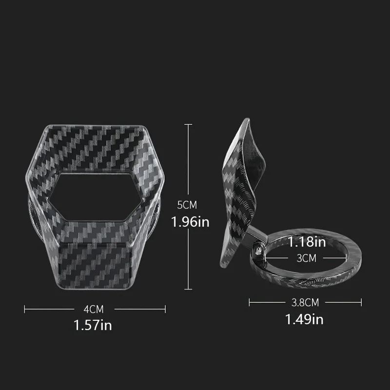 Car One Button Start Stop Button Cover Carbon Fiber Style Ignition Switch Button Protective Decor Cap