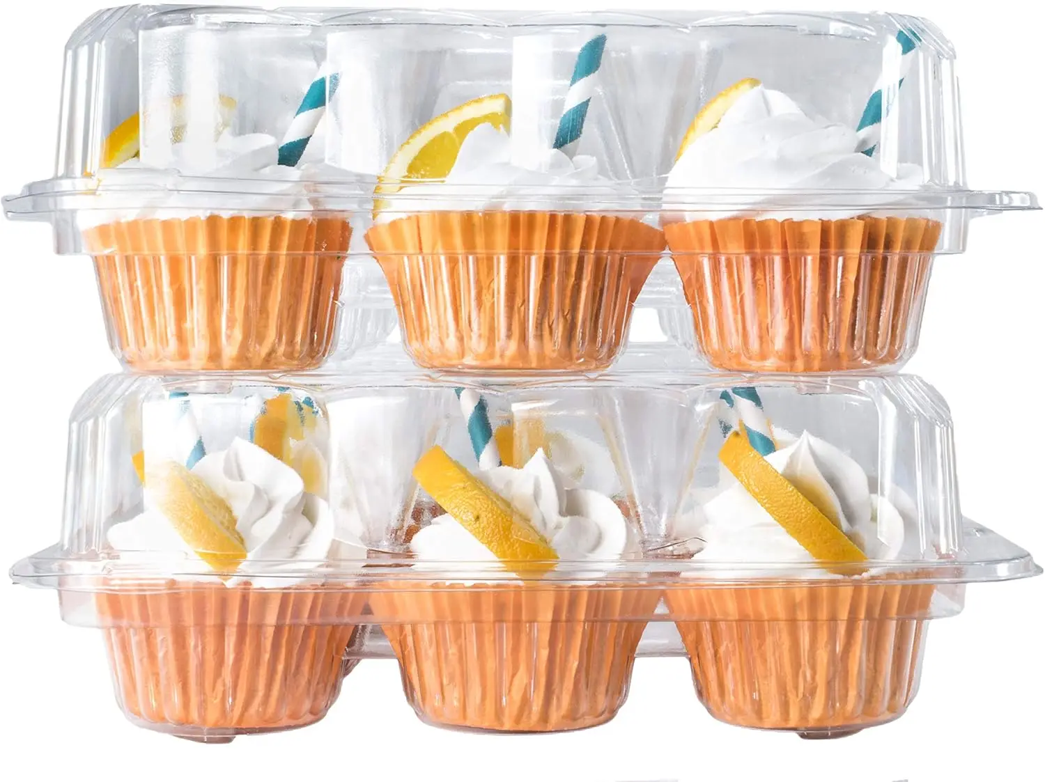 

Cupcake Containers 12 Count (pack of 100), Clear Plastic Cupcake Boxes 12 Count, Deep Dome, Stackable, Disposable & BPA-Free