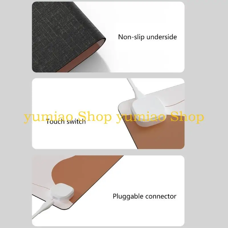 587B Mouse Pad Electric Heating Pad with 3 Heat Levels Extended for Gaming Mouse Mat