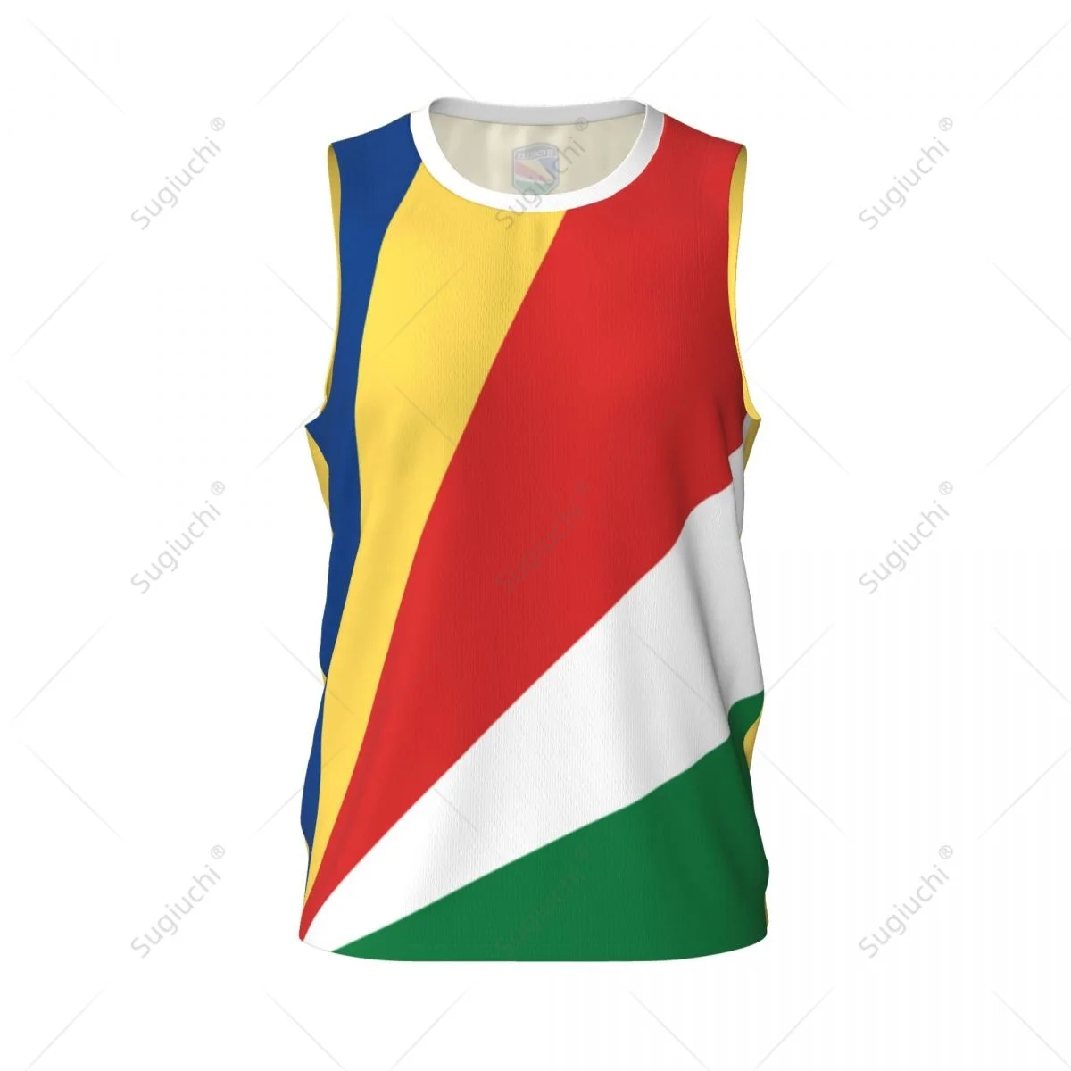 Seychelles Flag Men Basketball Sports Running Fitness Multifunction Sleeveless tshirt Exclusive Custom Name Nunber