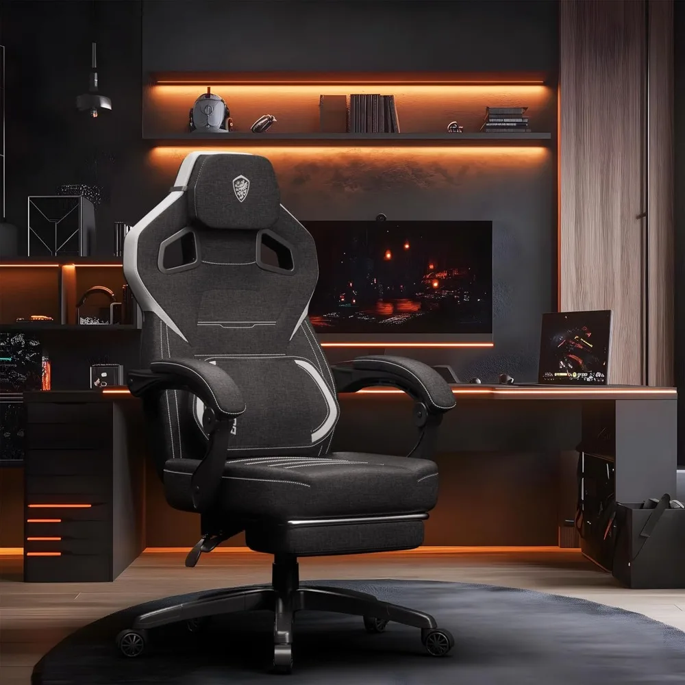 Ergonomic Lumbar Support Gaming Chair for Big and Tall, Wide Back Computer Chair with Footrest for Comfortable Gaming Sessions