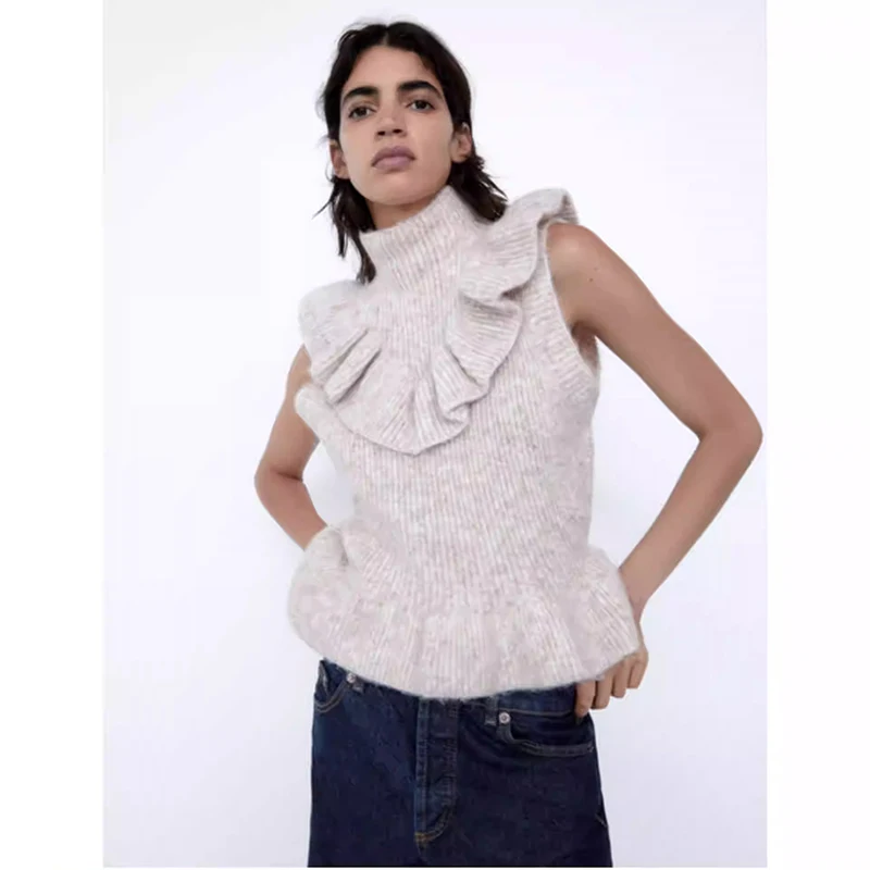 

High Ne Svel Knitted Sweater Women's Elastic Overhead Top Mixed Color Knitwear Spring Autumn Faion Ladies' Clothes