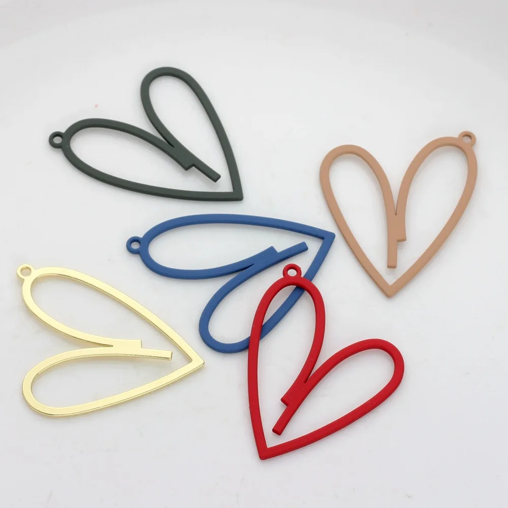 Colorful Zinc Alloy Heart-shaped Pendant for DIY Jewelry Making 10pcs/lot