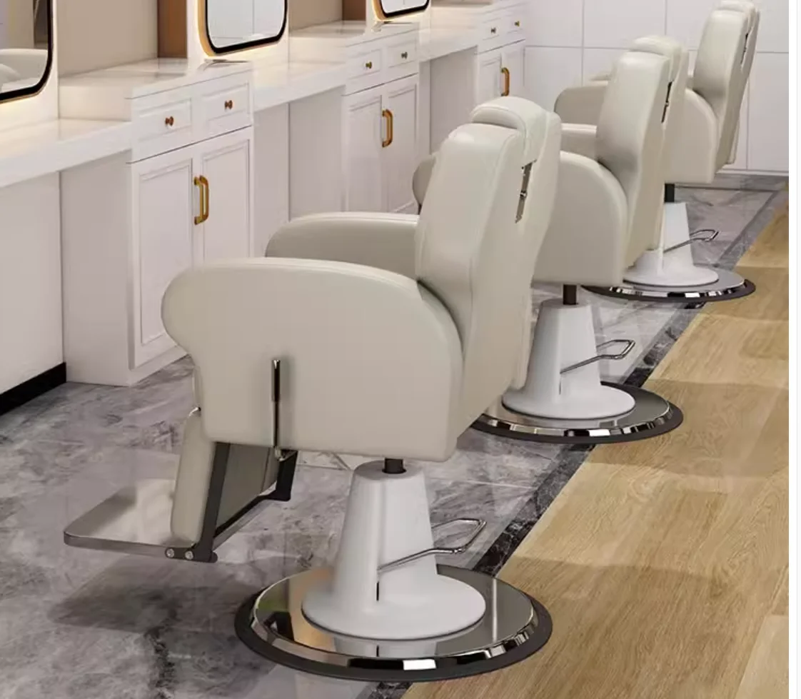 Hair salon chair Hair salon chair Barbershop stool can be raised and lowered ironing and dyeing hair cutting chair