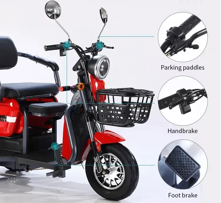Popular Three-wheeled Electric Motorcycle Speed 600W Carbon Steel Motor Electric Tricycles Pickup Truck