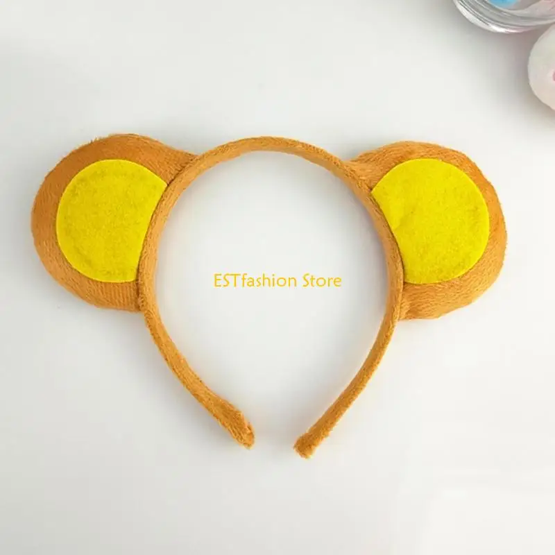 

Y5GC повязки на голову с мультяшными животными, сценические обезьяньи уши, обруч для волос, повязка для макияжа с ушами