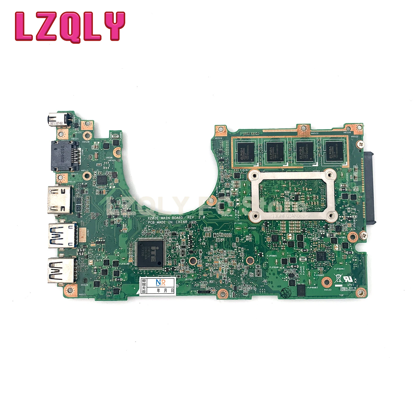 LZQLY For Asus S200E X202EP X202EV X202E X201E Laptop Motherboard With Intel I3 I5 I7 CPU 4GB Menory 100% Fully Tested