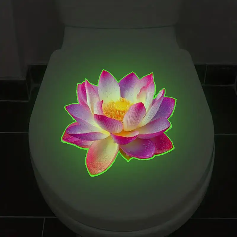 Luminous Bowknot Toilet Sticker Glow in the Dark Removable Self Adhesive Bright Night Bathroom Decoration for Home