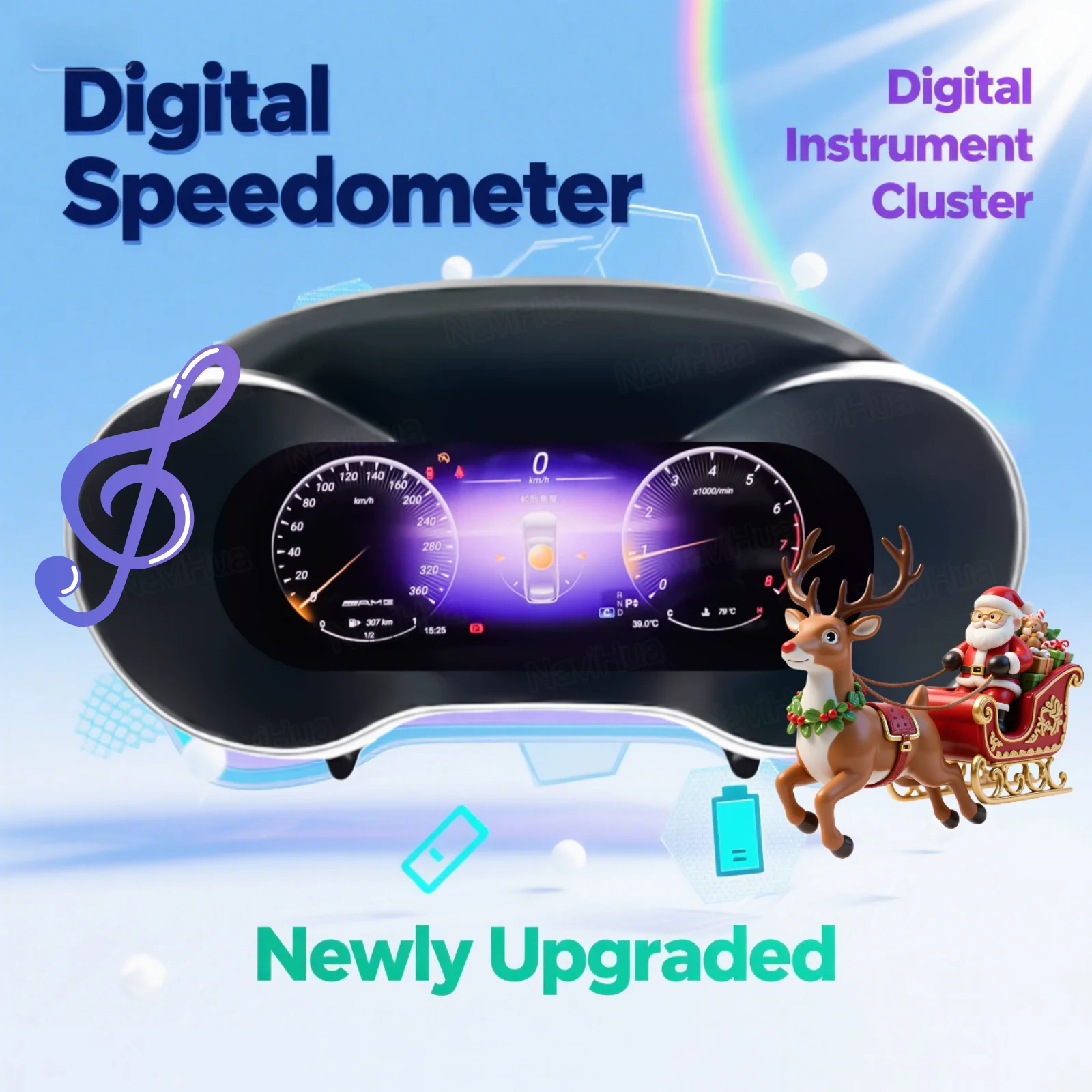 

12.3'' Digital Instrument Gauge Cluster For Mercedes Benz GLC/C-Class W205 W253 X253 2015-2021 Speedometer Tachometer LCD