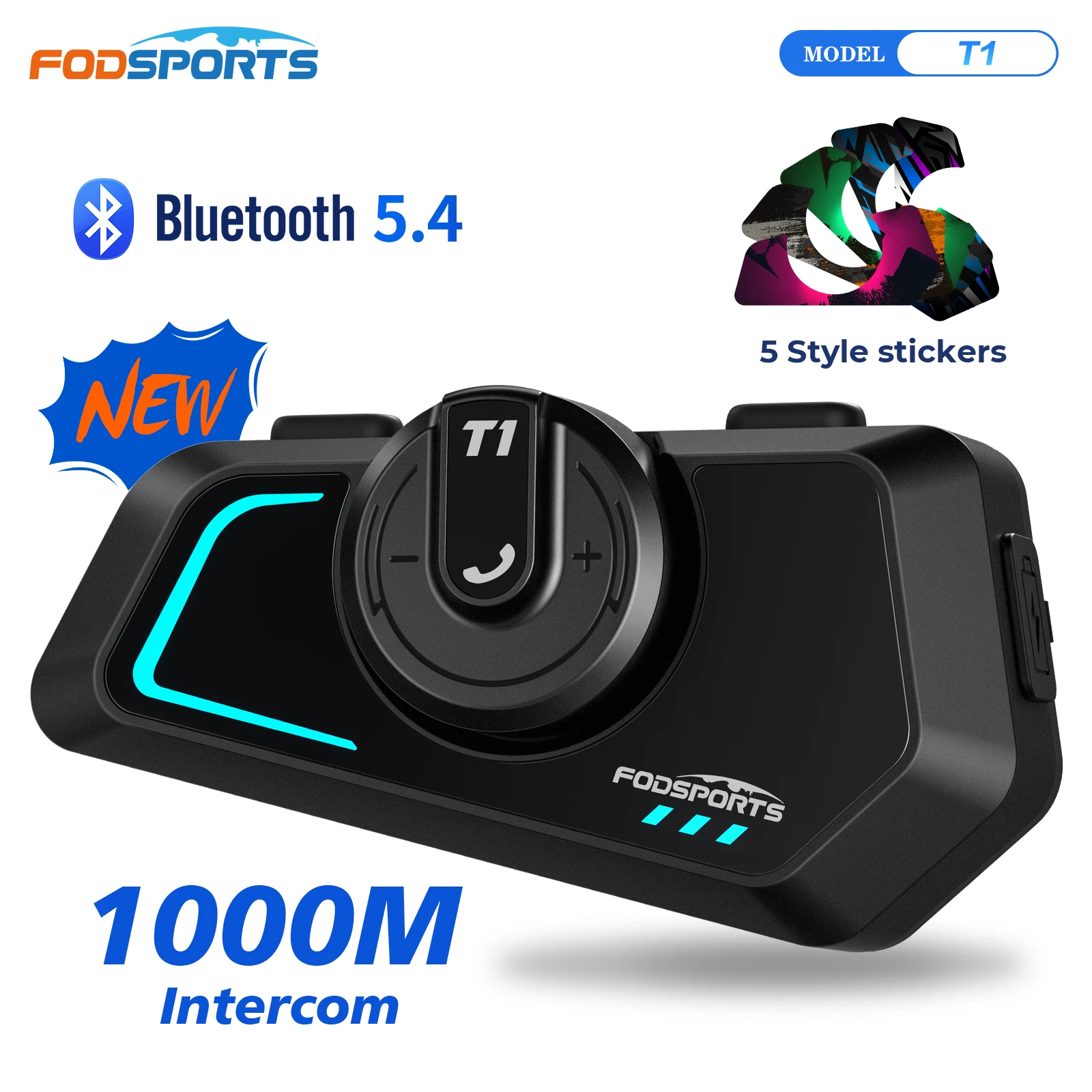 

Мотоциклетная гарнитура Fodsports T1, шлемная блютуз-гарнитура,BT5.4.