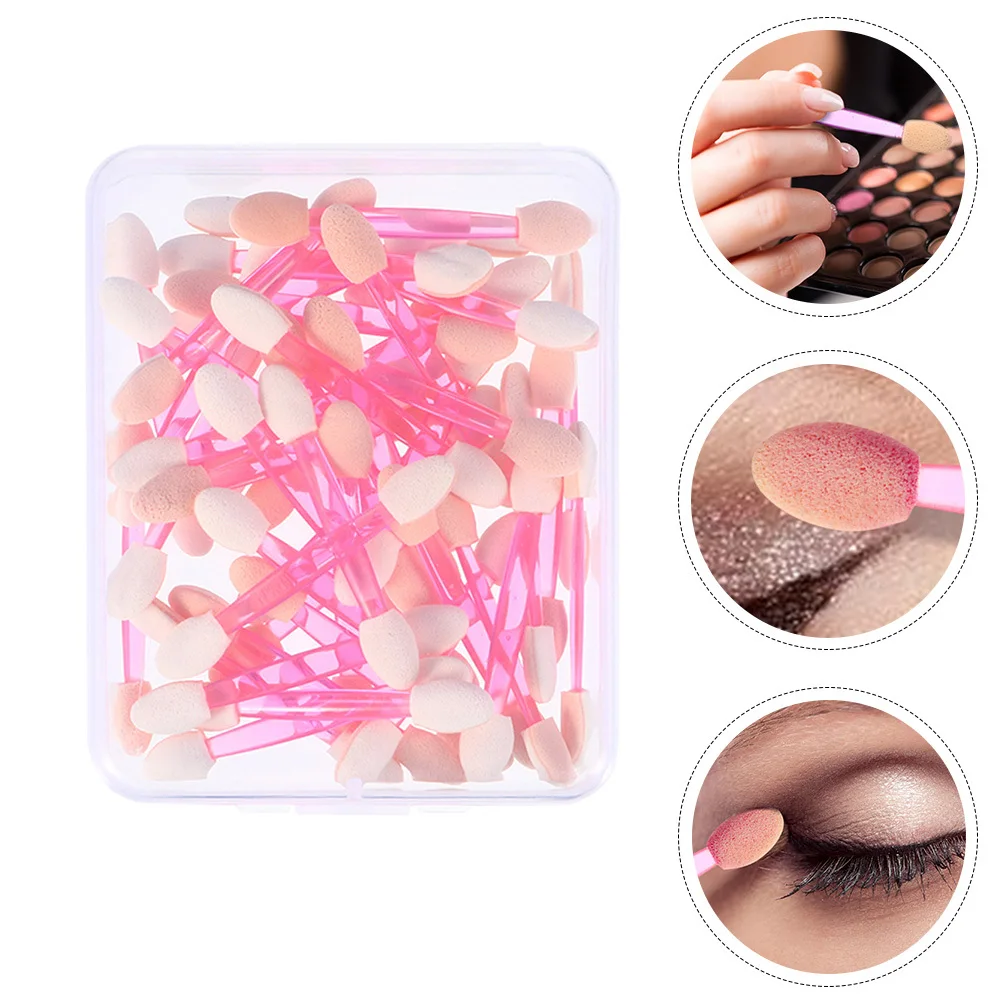 50 strumenti per il trucco degli occhi, bastoncini per ombretti in plastica, punte in lattice morbido per donne, viaggi d'affari, vacanze, festival