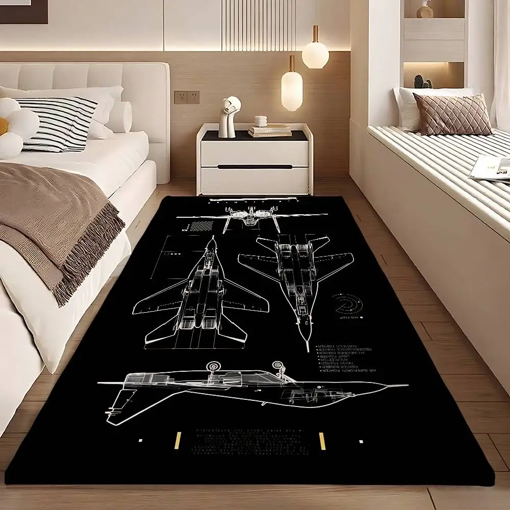 

Fighter Aircraft Control Cockpit Cabin Floor Mats Home Laundry Rug Carpet For Living Room Decor Lounge Area Anti-slip Foot Mat E