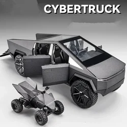 1:24 Cybertruck Pickup Alloy Car Model Diecasts Metal Toy Off-road Vehicles Car Model Simulation Sound and Light Kids Gift