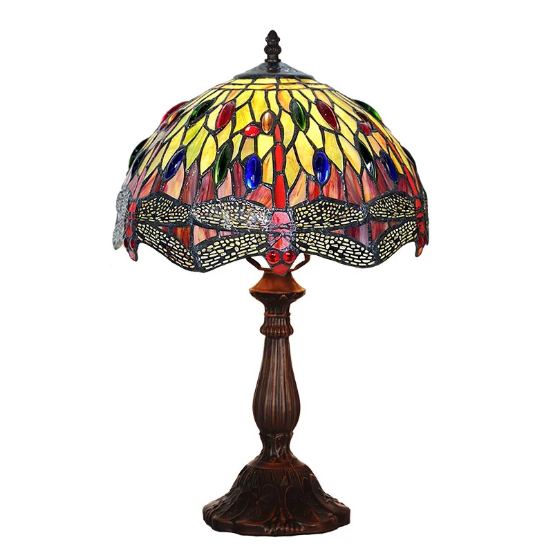 

12 inch fly dance dusk Tiffany table lamp cafe storefront bedroom home decoration