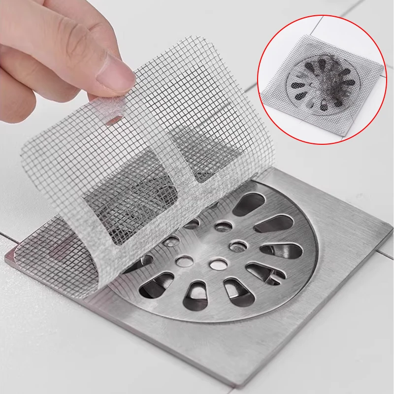 Disposable Hair Drain Catcher Mesh Anti-blocking Filter Floor Drains Sticker Shower Cover Kitchen Bathroom Sink Strainer Stopper