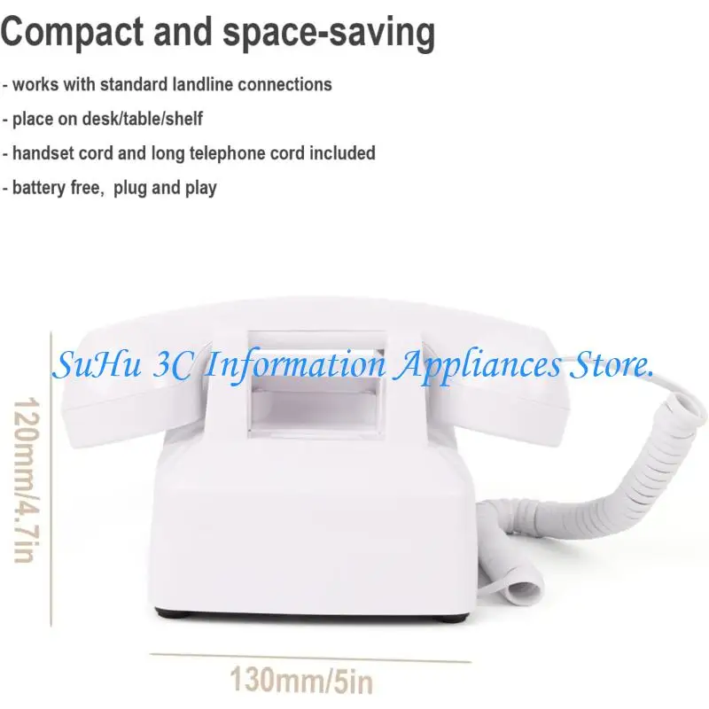 1Set Strong ABS Plastic and Metal Rotary Wheel Landlines Telephone and Loud Sound