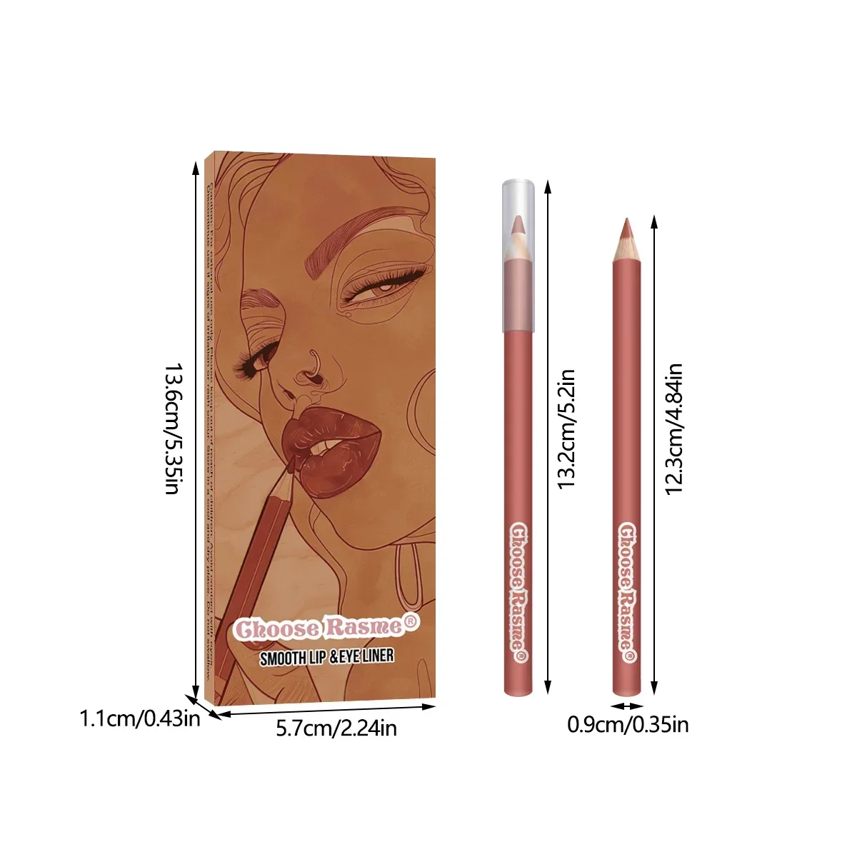 6 colors/set of lipliner Waterproof And Sweat-proof Not Easy To Fade Non-stick Cup Nude Lipstick Pencil